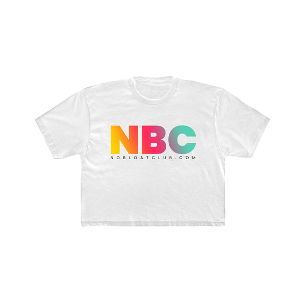 "NBC" Crop Top White