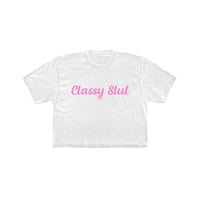 "Classy Slut" Crop Top White / Pink